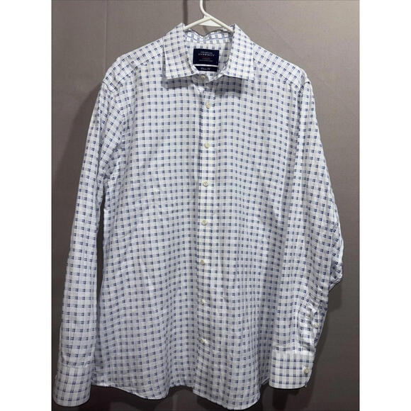 Charles Tyrwhitt Large Adult Button Shirt Extra Slim Fit‎ Weekend White Mens - Picture 1 of 8